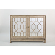 Casa Bella Glam 50" Mirrored Console Two Door Storage Cabinet - Vintage Silver