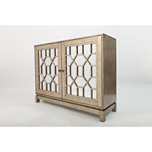 Casa Bella Glam 50" Mirrored Console Two Door Storage Cabinet - Vintage Silver