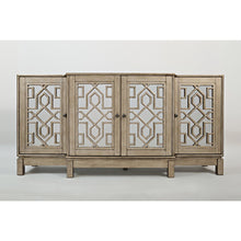 Casa Bella Glam 70" Mirrored Console Four Door Storage Cabinet - Vintage Silver