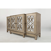 Casa Bella Glam 70" Mirrored Console Four Door Storage Cabinet - Vintage Silver