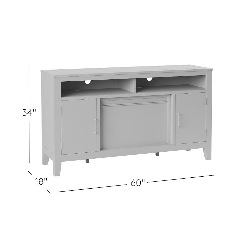 Painted Canyon Rustic 60" Storage Console TV Stand with Electric Fireplace