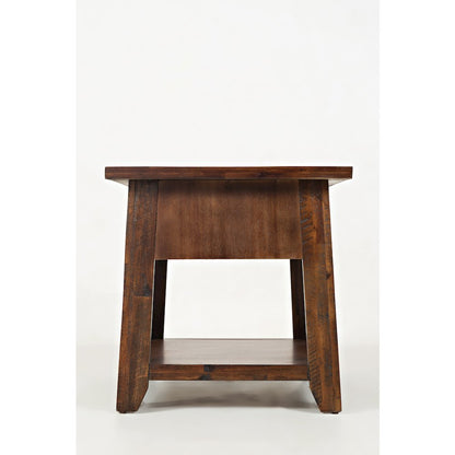 Painted Canyon Rustic Solid Acacia  End Table