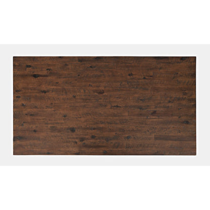 Rustic Solid Acacia Box Coffee Table with Pull-Through Drawers and Caster Wheels