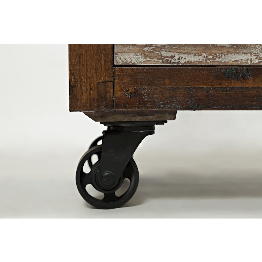 Painted Canyon Rustic Solid Acacia 9 Drawer Accent Chest with Caster Wheels