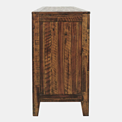 Painted Canyon Rustic 60" Storage Console TV Stand with Electric Fireplace