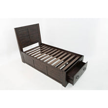 Jackson Lodge Rustic Distressed Solid Wood Twin Storage Bed