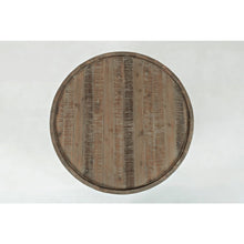 Conundrum Modern Distressed Solid Wood Drum Coffee Table