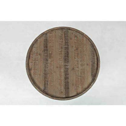 Conundrum Modern Distressed Solid Wood Drum Coffee Table