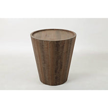 Conundrum Modern Distressed Solid Wood Drum End Table