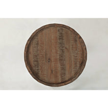 Conundrum Modern Distressed Solid Wood Drum End Table