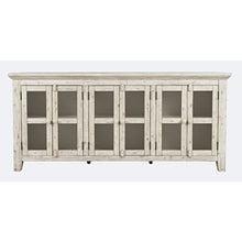 Rustic Shores 70" Coastal Distressed Acacia Six-Door Sideboard Cabinet