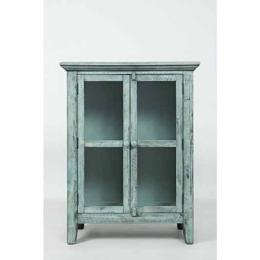 Rustic Shores 32" Coastal Distressed Acacia Two-Door Accent Cabinet