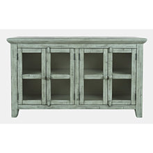 Rustic Shores 54" Coastal Distressed Acacia Four-Door Credenza Cabinet