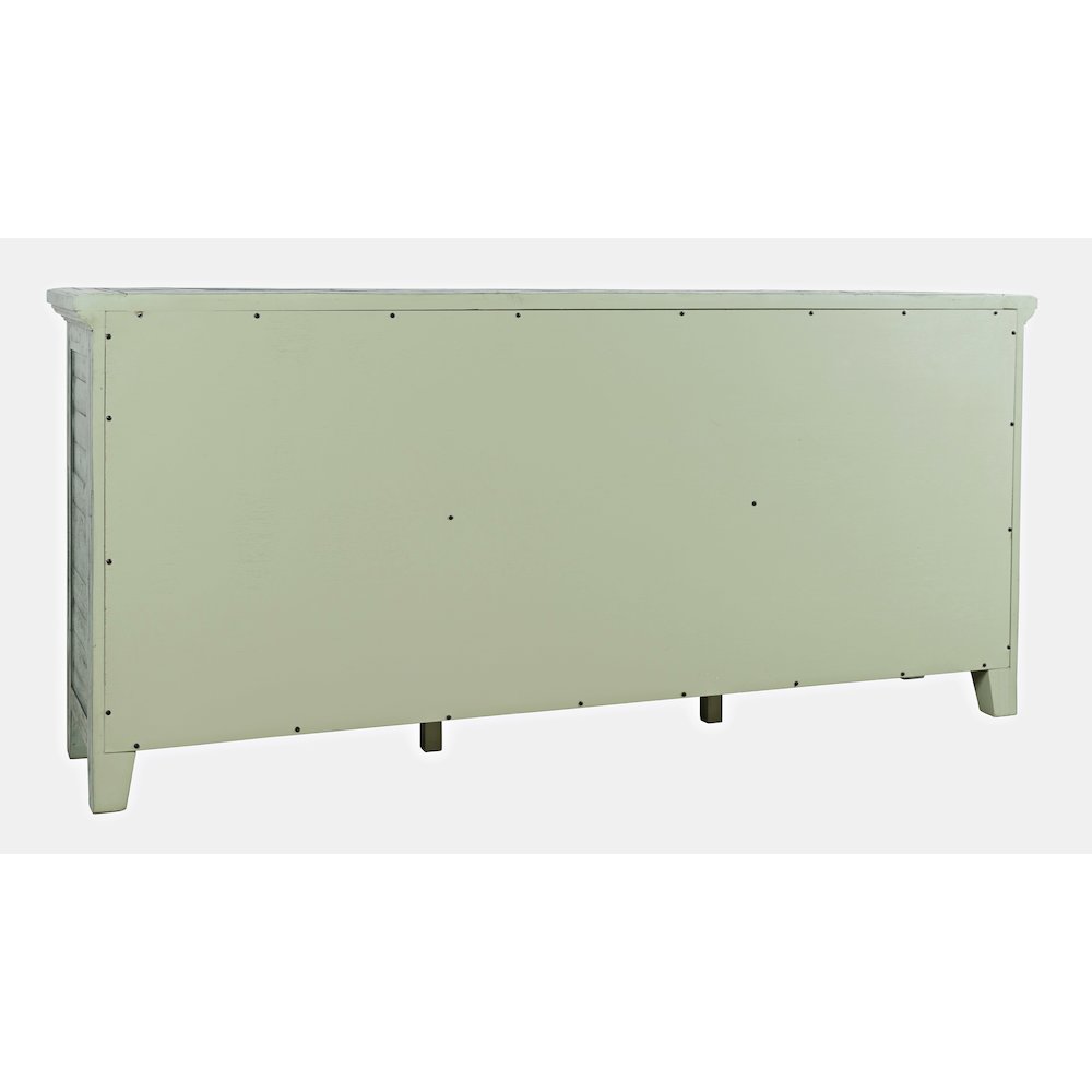 Rustic Shores 70" Coastal Distressed Acacia Six-Door Sideboard Cabinet