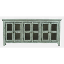 Rustic Shores 70" Coastal Distressed Acacia Six-Door Sideboard Cabinet