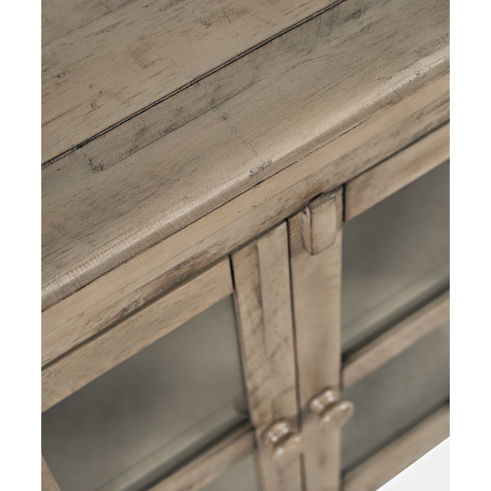 Rustic Shores 70" Coastal Distressed Acacia Six-Door Sideboard Cabinet