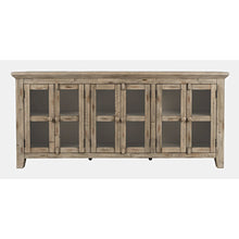 Rustic Shores 70" Coastal Distressed Acacia Six-Door Sideboard Cabinet