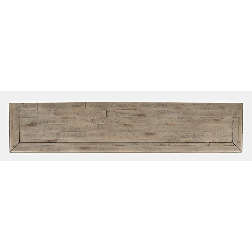 Rustic Shores 70" Coastal Distressed Acacia Six-Door Sideboard Cabinet
