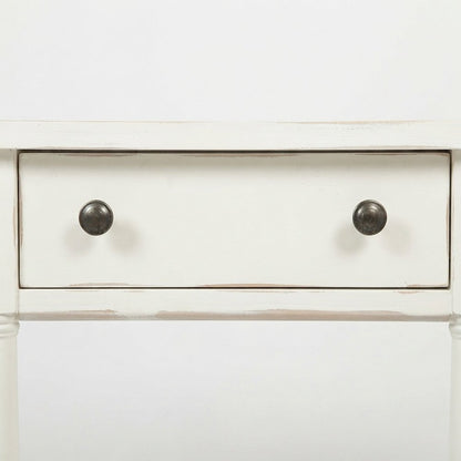 Rubberwood Veneer Sofa Table with 3 Drawers, Entry Console, Antique White