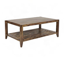 Modern Acacia Wood Coffee Table with Plywood Frame for Living Room, Light Brown