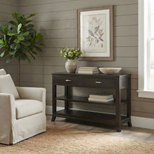Acacia Veneer Sofa Table and Console TV Stand with 2 Drawers, Merlot