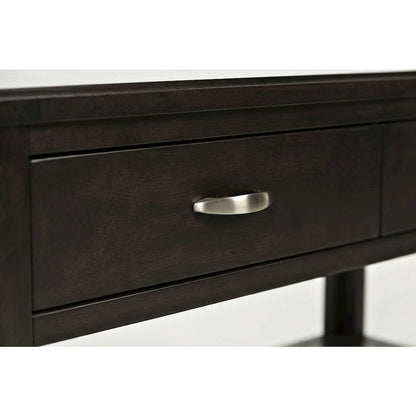 Acacia Veneer Sofa Table and Console TV Stand with 2 Drawers, Merlot
