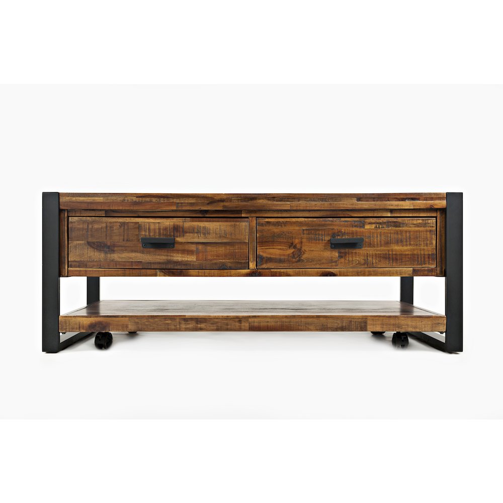 Loftworks Modern Industrial Distressed Acacia 48" Coffee Table with Drawers