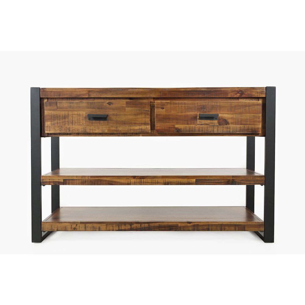 Loftworks Modern Industrial Distressed Acacia 50" Sofa Table with Drawers