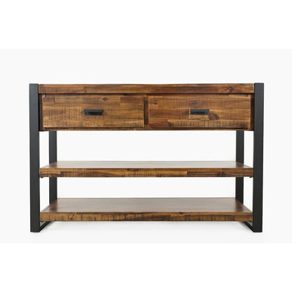 Loftworks Modern Industrial Distressed Acacia 50" Sofa Table with Drawers