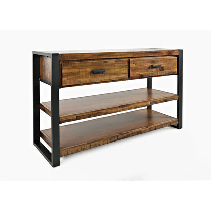 Loftworks Modern Industrial Distressed Acacia 50" Sofa Table with Drawers