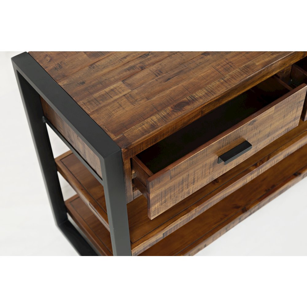 Loftworks Modern Industrial Distressed Acacia 50" Sofa Table with Drawers