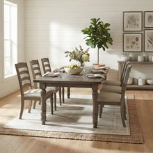 Pine Wood Extendable Dining Table with Distressed Rustic Finish, Barnwood Brown