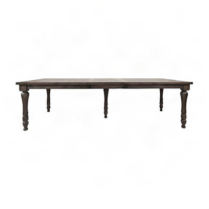 Pine Wood Extendable Dining Table with Distressed Rustic Finish, Barnwood Brown