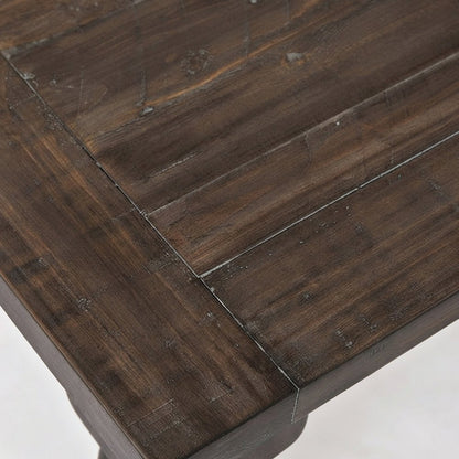 Pine Wood Extendable Dining Table with Distressed Rustic Finish, Barnwood Brown