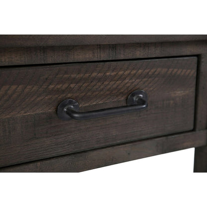 Pine Farmhouse Sofa Console Table with 3 Drawers for Entryway, Barnwood Brown