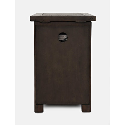 Rustic Reclaimed Pine Farmhouse Harris USB Charging Chairside Table