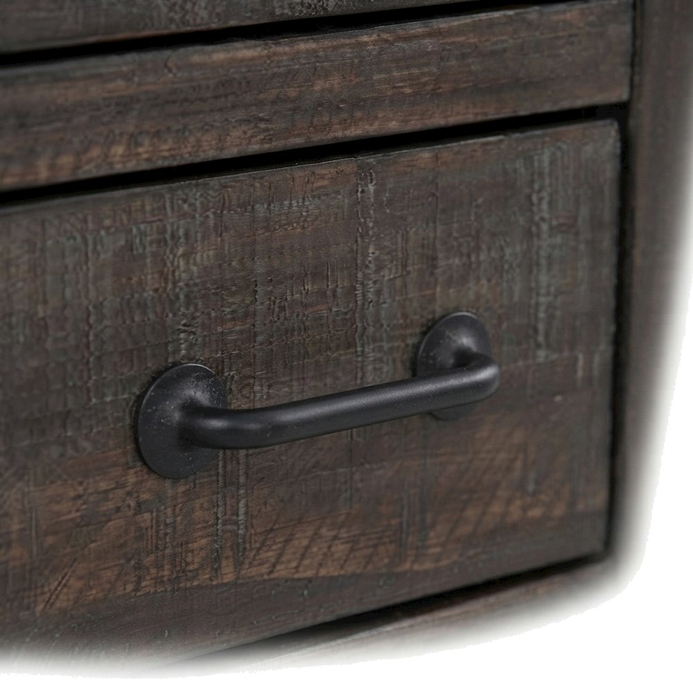 Pine Farmhouse Nightstand with USB Charging Station, 3-Drawer, Barnwood Brown