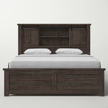 Madison County Rustic Reclaimed Pine Farmhouse King Barn Door Bed
