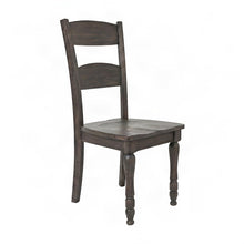 Pine Ladderback Farmhouse Dining Chairs, Distressed, Set of 2, Barnwood Brown