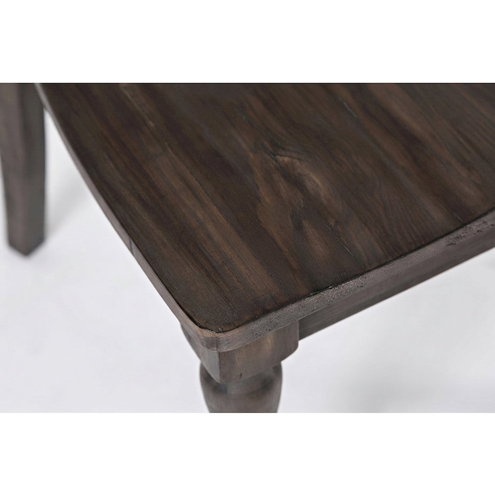 Pine Ladderback Farmhouse Dining Chairs, Distressed, Set of 2, Barnwood Brown