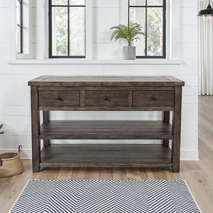 Madison County Rustic Reclaimed Solid Wood Farmhouse Sofa 50" Sofa Table