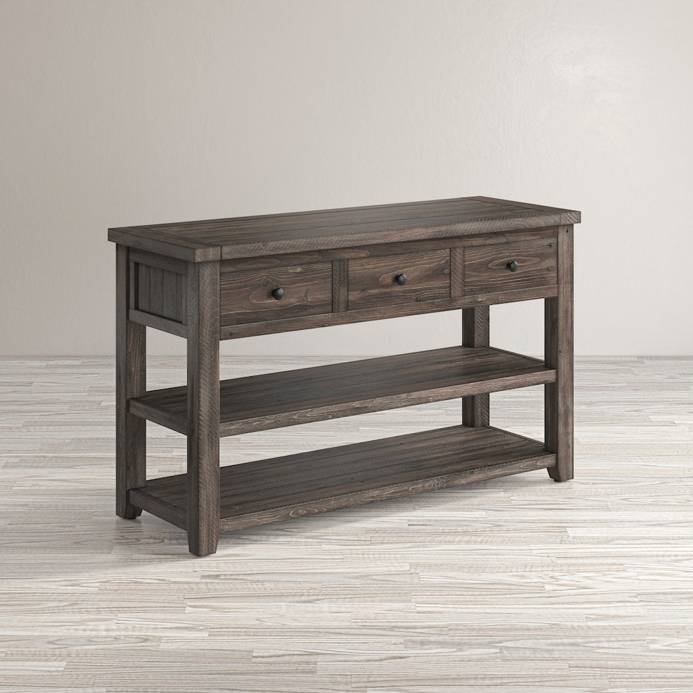 Madison County Rustic Reclaimed Solid Wood Farmhouse Sofa 50" Sofa Table