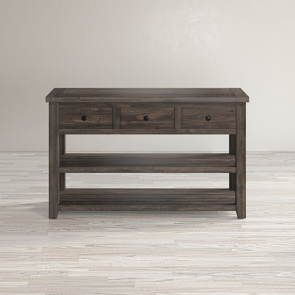 Madison County Rustic Reclaimed Solid Wood Farmhouse Sofa 50" Sofa Table