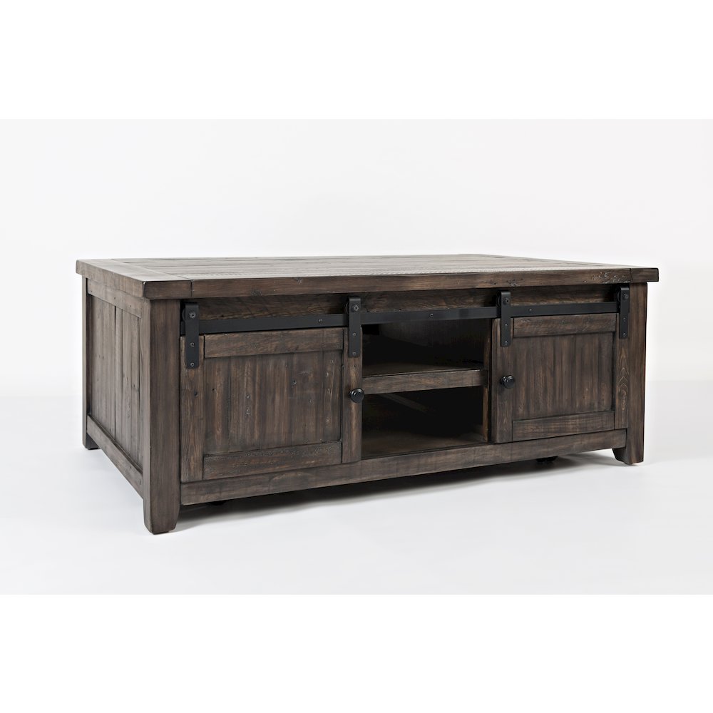 Madison County 50" Rustic Reclaimed Pine Farmhouse Barn Door Coffee Table