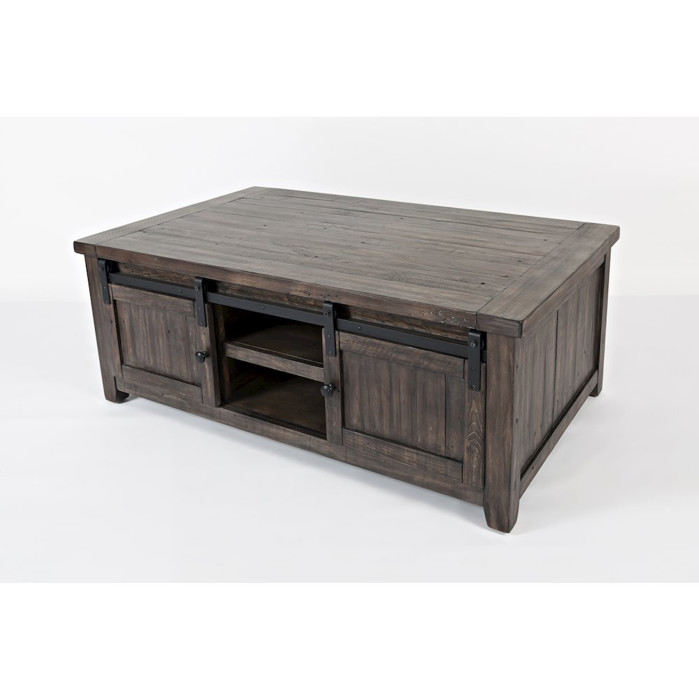 Madison County 50" Rustic Reclaimed Pine Farmhouse Barn Door Coffee Table