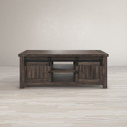 Madison County 50" Rustic Reclaimed Pine Farmhouse Barn Door Coffee Table