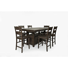 Reclaimed Pine 72" Farmhouse Counter Height Seven-Piece Dining Set