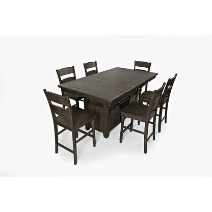 Madison County Reclaimed Pine 72" Farmhouse Storage Table Seven-Piece Dining Set