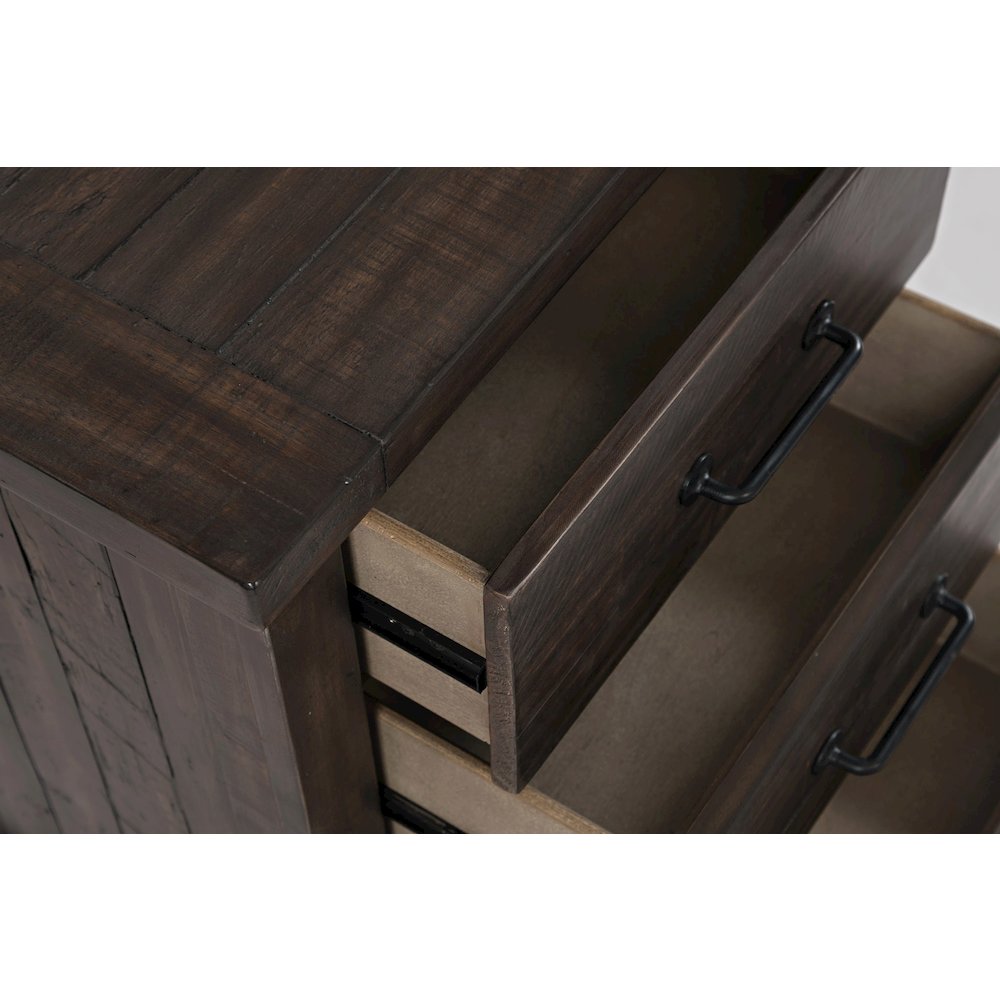 Madison County Rustic Reclaimed Solid Wood Farmhouse USB Charging Nightstand