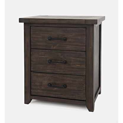 Madison County Rustic Reclaimed Solid Wood Farmhouse USB Charging Nightstand